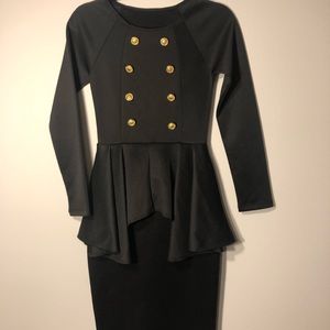 Black peplum dress